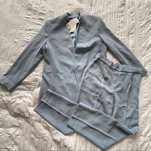 Light Blue Blazer and Pant Set from Mango